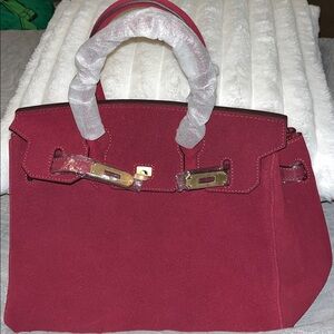 Birkin Suede handbag elegant handbag